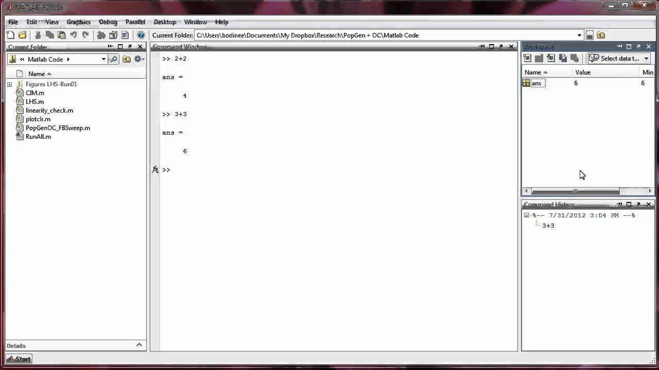 Getting Started with Matlab 01 - Subwindows