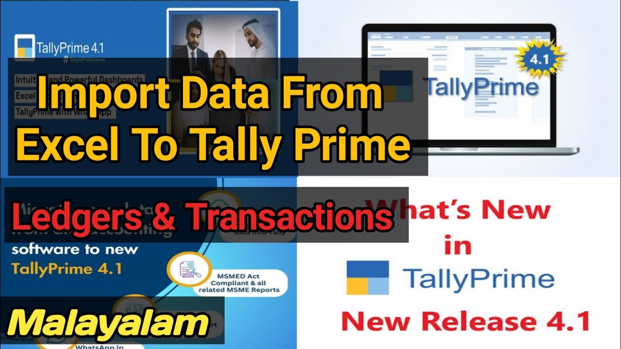How to Import Data From Excel To Tally prime Malayalam / Import ledgers and vouchers to Tally...!!!