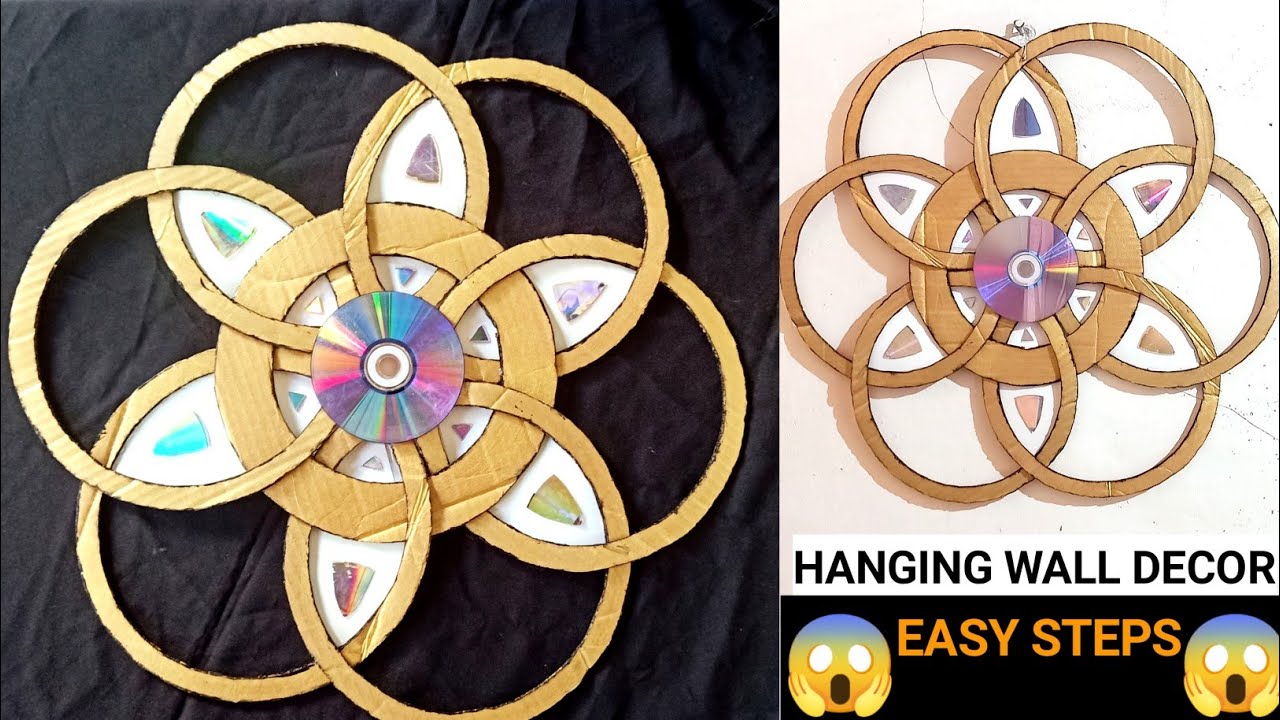 AMAZING😱 HANGING WALL DECOR MADE FROM CARDBOARD SCRAP/ UNIQUE, SIMPLE EASY STEPS/CARDBOARD IDEAS