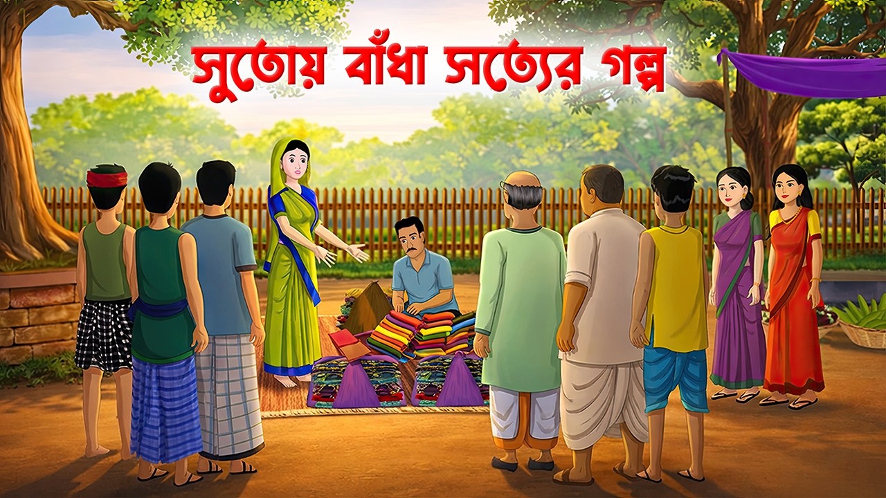 সুতোয় বাঁধা সত্যের গল্প | Bengali Moral Story | Bangla Village Cartoon | Dhadha Point Golpo