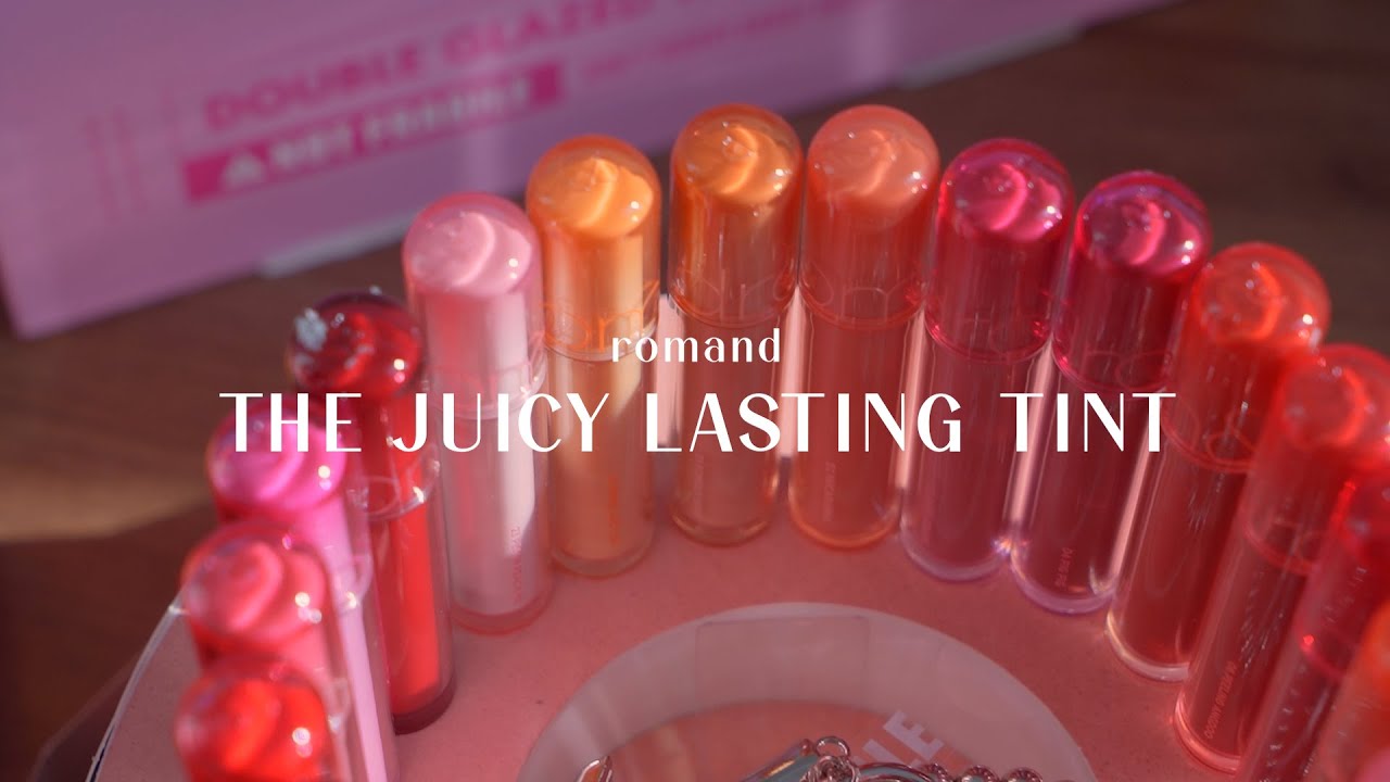 Swatch full 22 màu Romand THE JUICY LASTING TINT - chia theo 5 nhóm màu