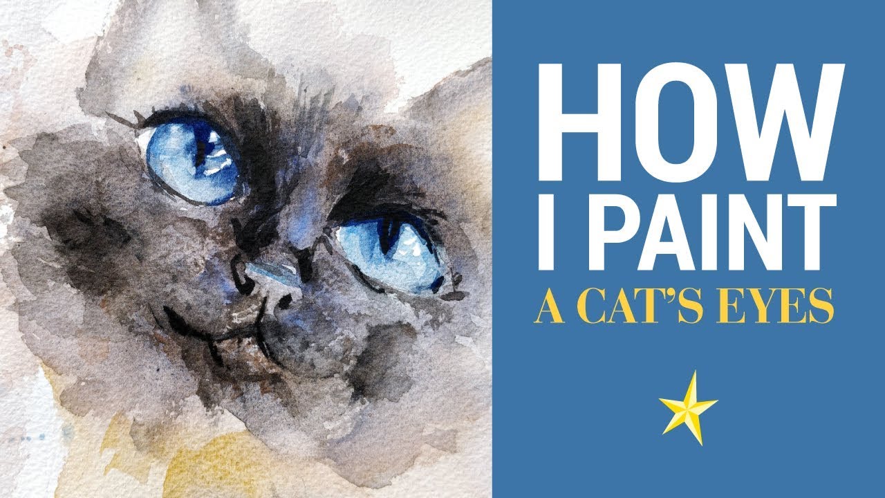 Focus sur les yeux d'un chat à l'aquarelle