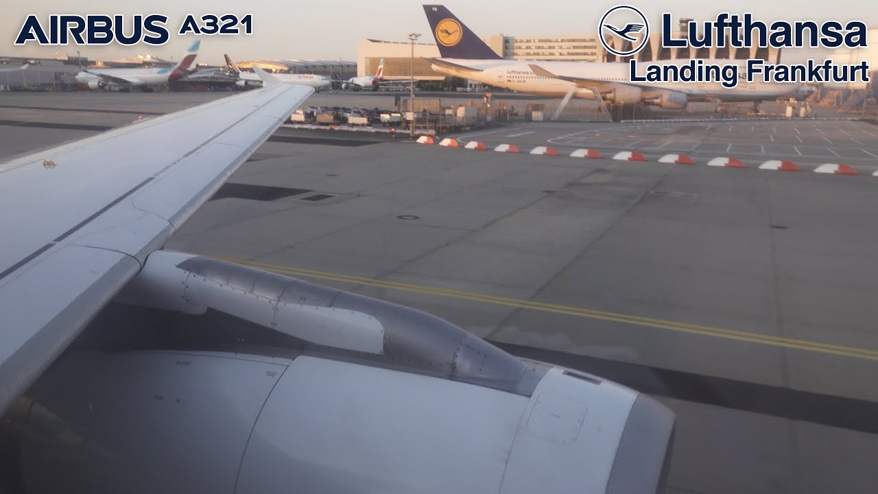 [4K] Lufthansa Airbus A321 ✈ Landing Frankfurt | STUNNING Sunset Arrival!