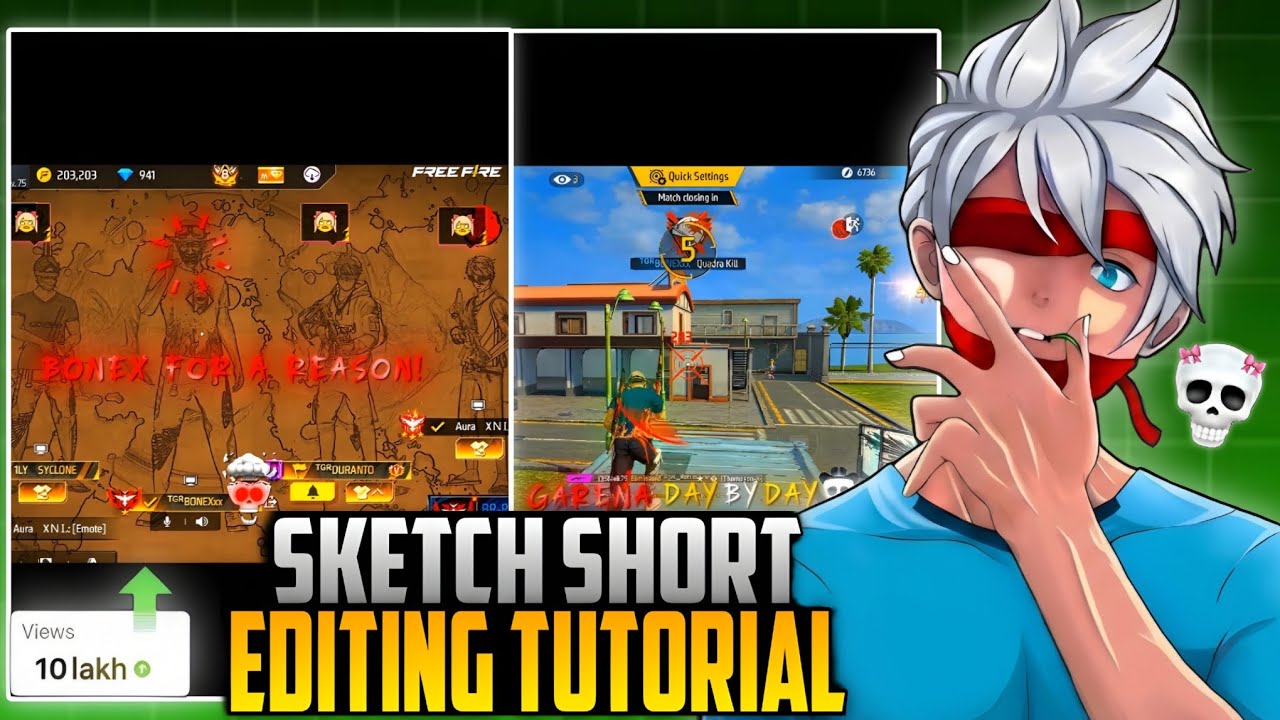 Bonex FF Sketch Editing Tutorial 😈 | Free Fire Shorts Editing