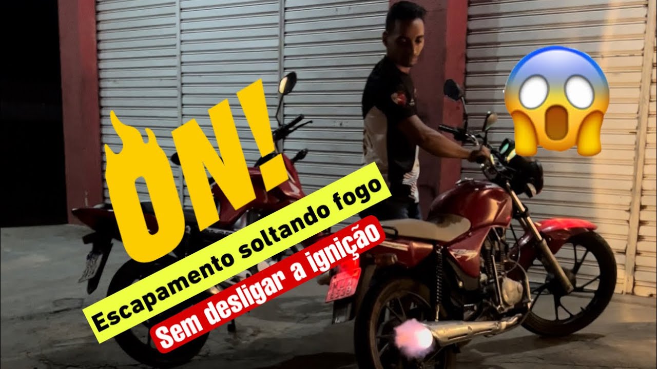 Como sair fogo por o escapamento sem desligar ignição! Honda CG 150