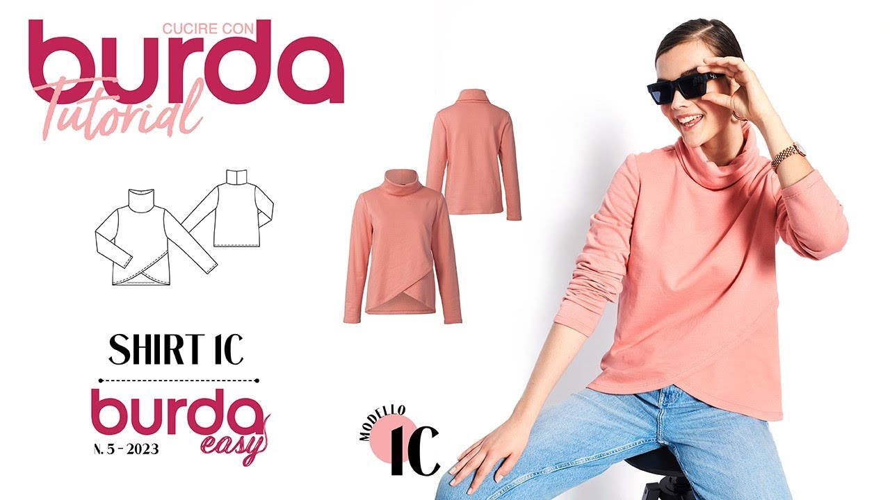 Cucire con Burda: Tutorial Shirt 1C - Burda easy 5/2023