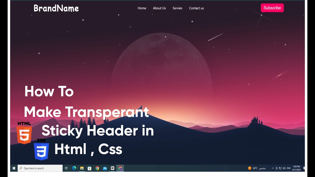 How To Make Transparent Sticky Header | HTML , CSS