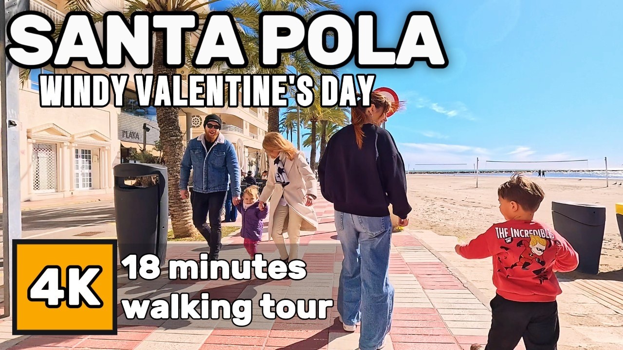 Santa Pola, Alicante Walking Tour | Windy Day Promenade | 4K walk