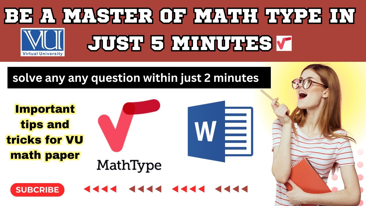 How to use Mathtype in VU Exam | Math Question Solving in VU Examination Software | Copy Paste Trick