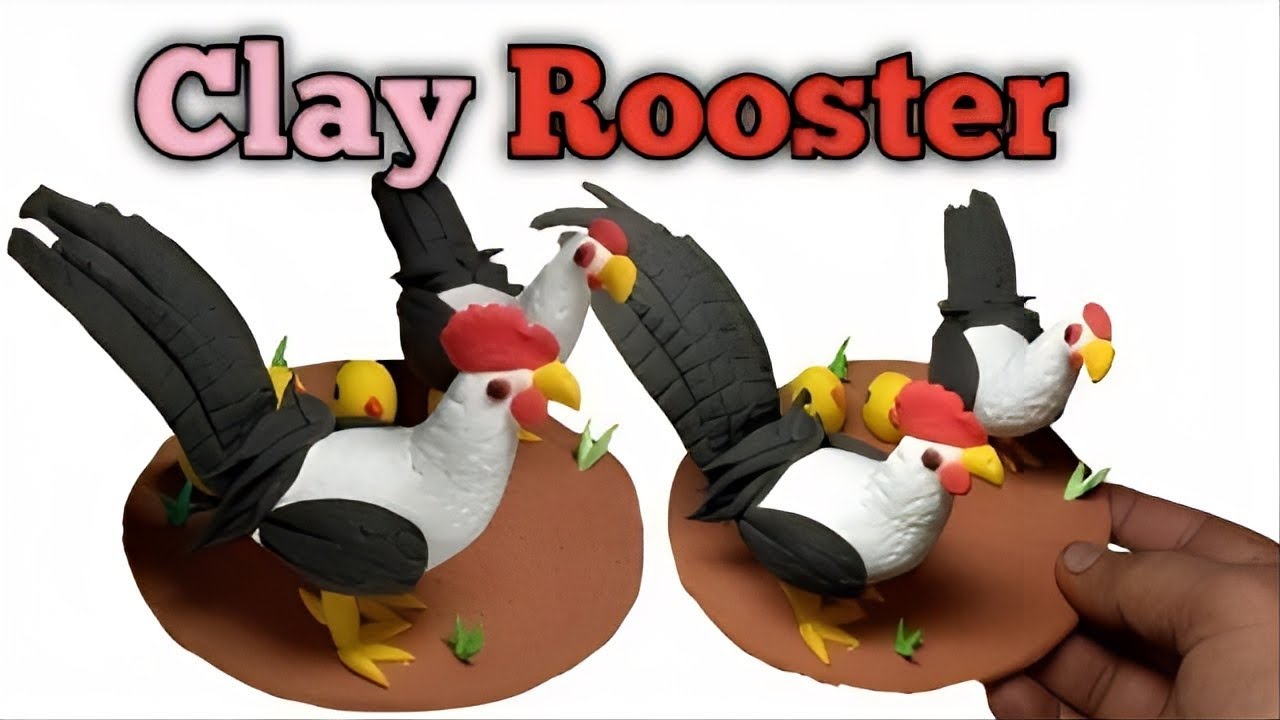 clay rooster / chicken / hen |polymer clay rooster | clay chicken tutorial | 🐓