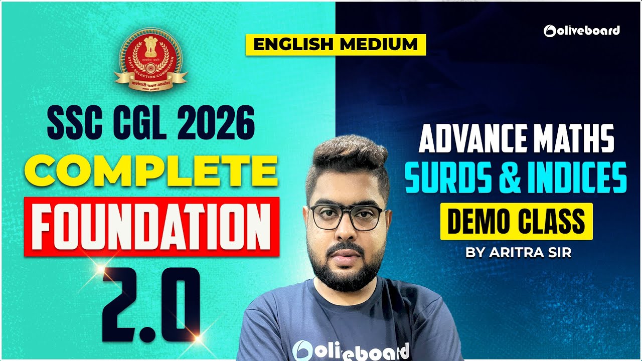 SSC CGL Advance Maths 2026 | Surds and Indices Demo Class | Foundation Course 2.0 By Aritra Sir