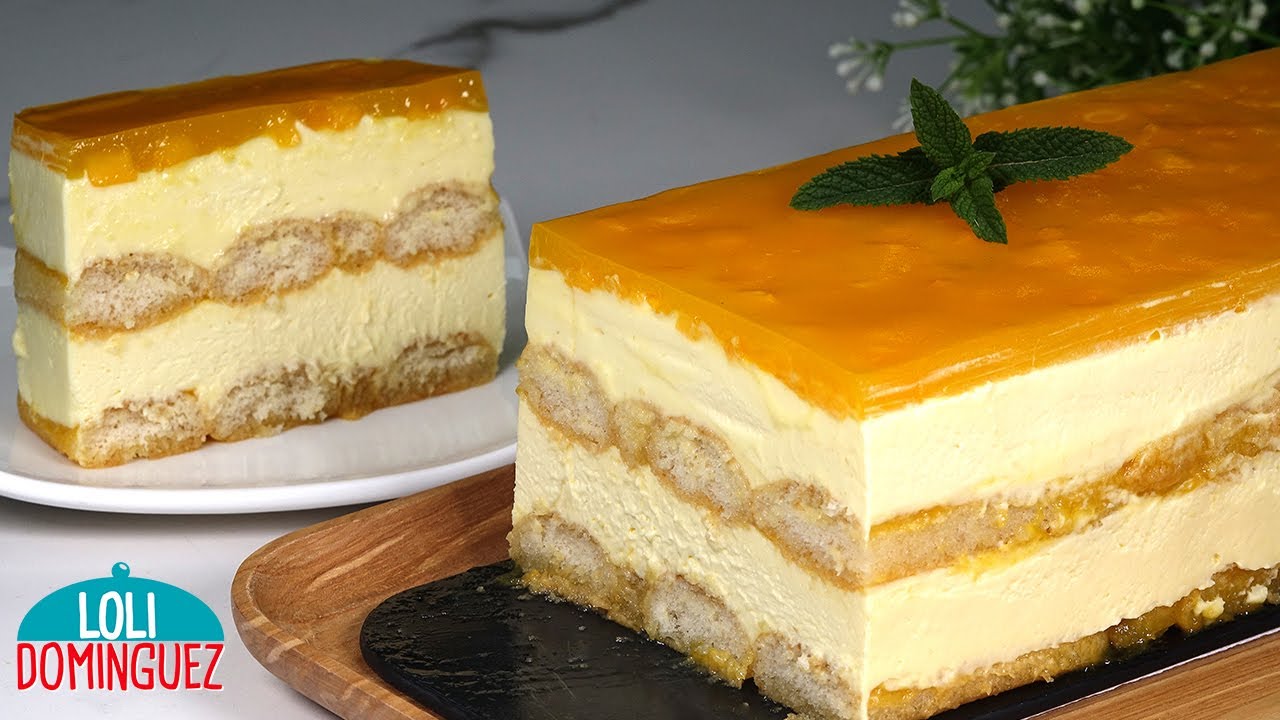 TIRAMISÚ DE MANGO SIN HUEVO. Cremoso y delicioso postre de mango, en este formato de tiramisú fácil