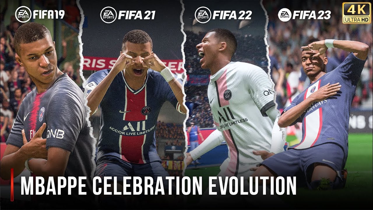 Эволюция празднования Мбаппе в FIFA | 19-23 | 4K 60FPS
