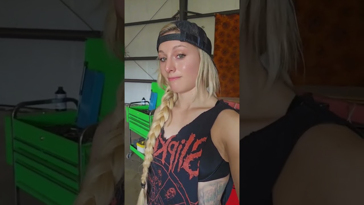 My hair does not get in my way.  #femalemechanic #thedieselqueen