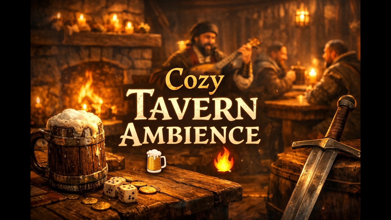 Medieval Tavern Rest Stop | Fantasy Lo-Fi Music & Ambient RPG Tavern Sounds 🍺🔥