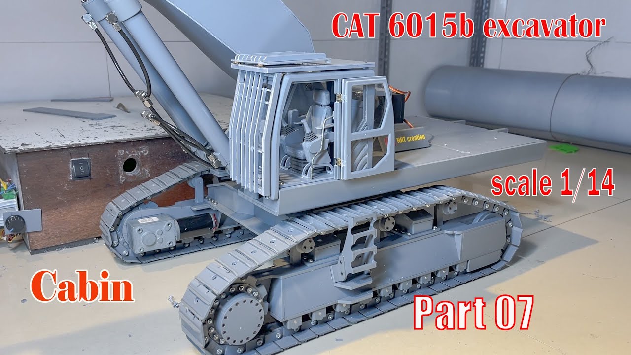 Homemade CAT 6015b Excavator from PVC - Part 07 'Cabin' - 1/14 Scale