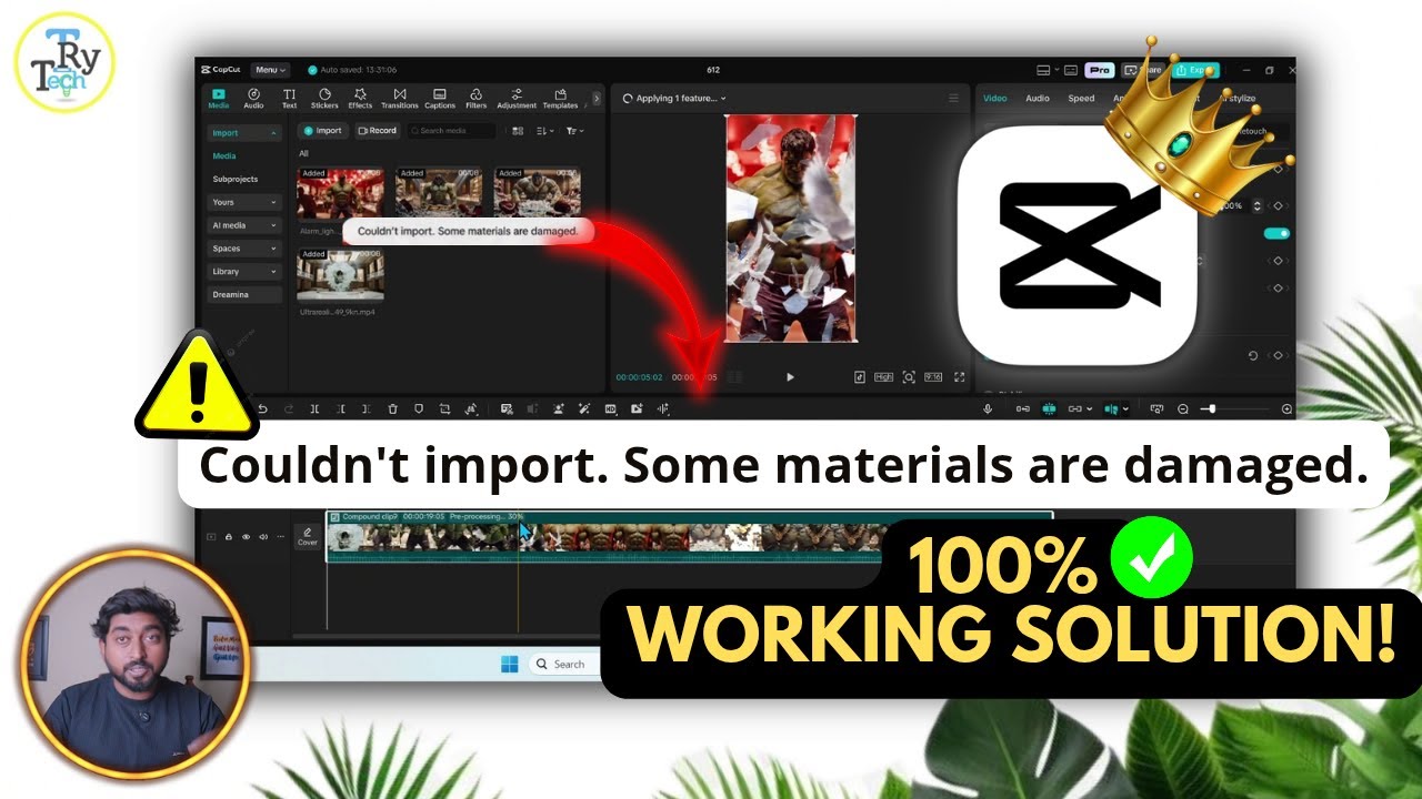 CapCut “Couldn’t Import Some Materials Are Damaged” FIX ✅ | CapCut Pro for PC 2026
