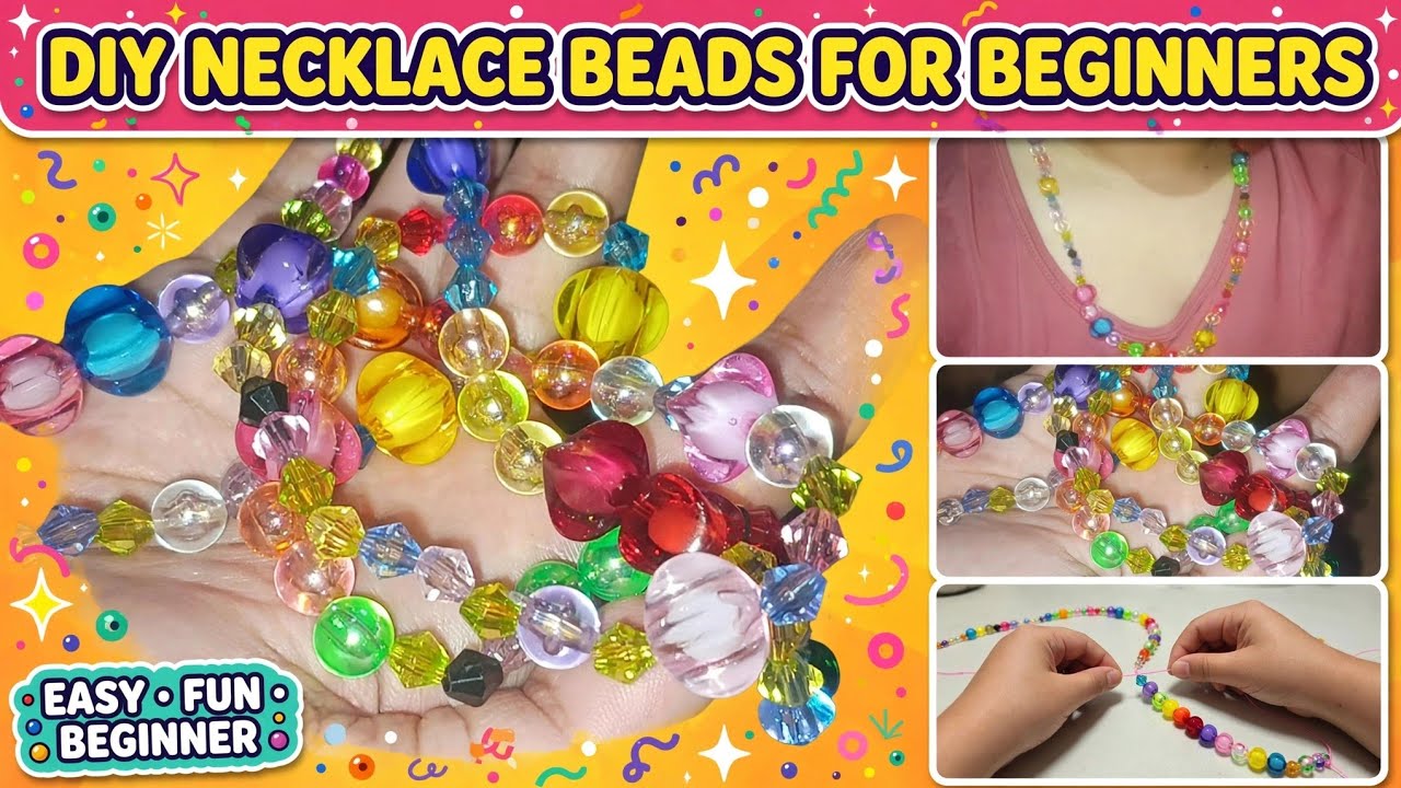 DIY NECKLACE BEADS FOR BEGINNERS 😁 #project #fyp #diy #doitforyou 