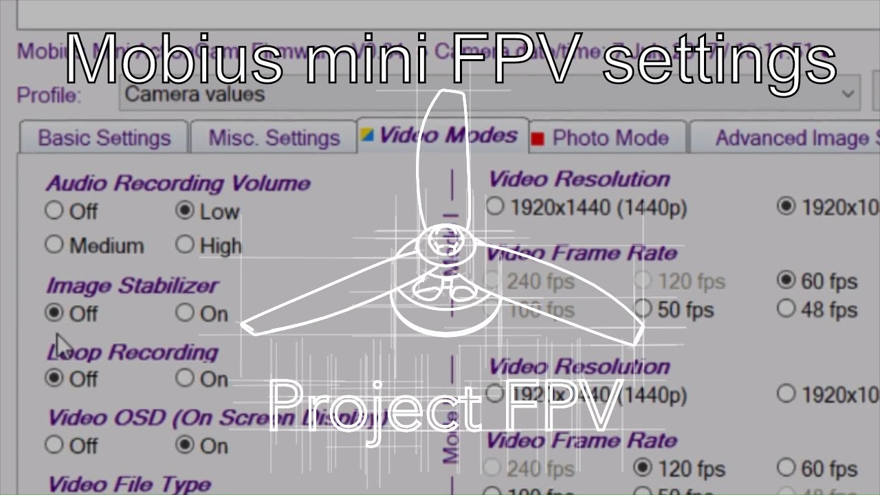 Mobius mini FPV settings | Project FPV