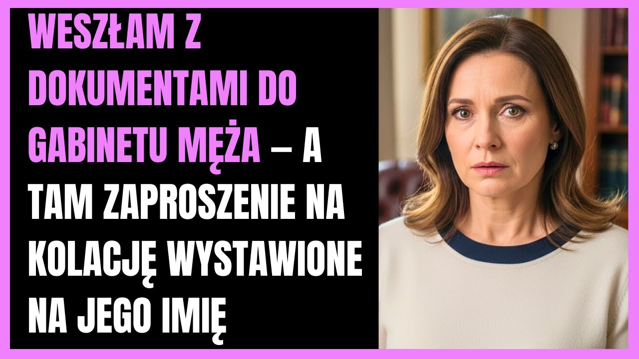 Weszłam z dokumentami do gabinetu męża — a tam zaproszenie na kolację wystawione na jego imię.