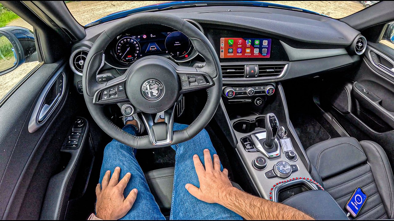 NEW Alfa Romeo Giulia Veloce 2025 (2.0 GME Turbo 280 hp) | POV Test Drive #2437 Joe Black