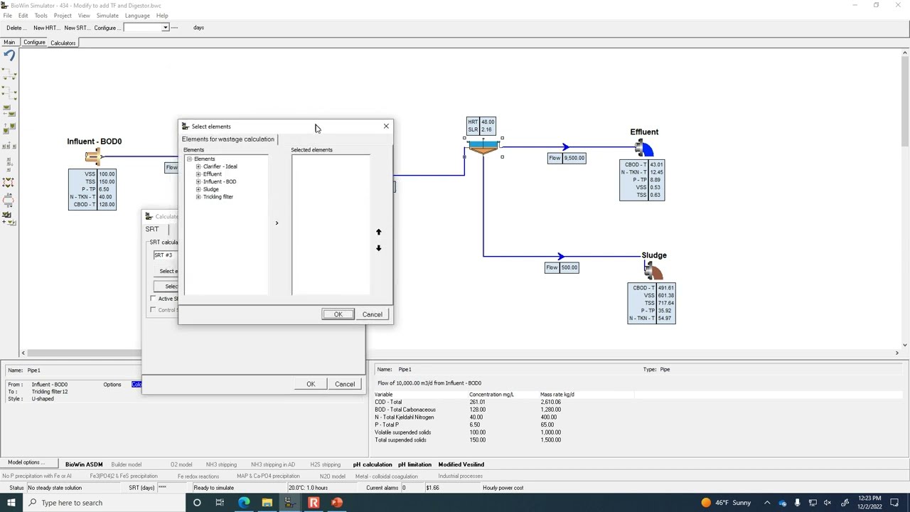 BioWin wastewater sim: Trickling Filter & Anaerobic Sludge Digestion - CE 434 Class 40 (2 Dec 2022)