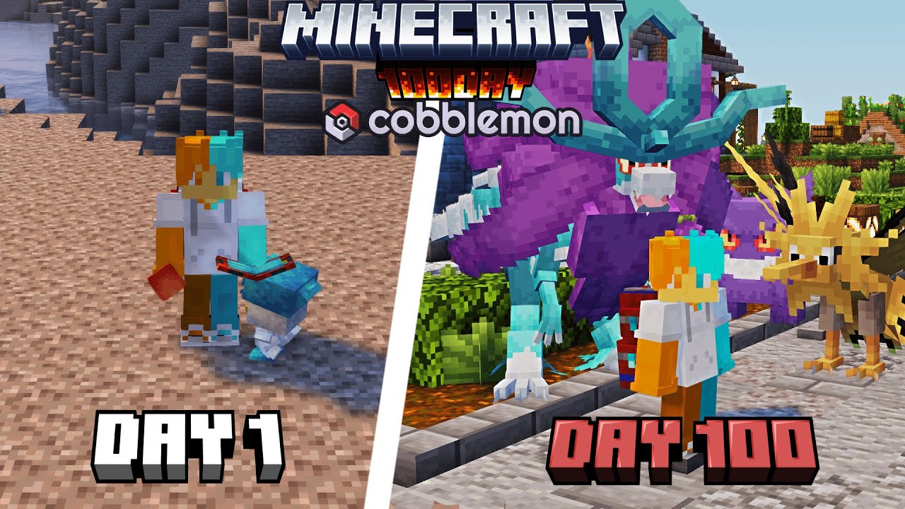 100 Ng&agrave;y Kh&aacute;m Ph&aacute; Thế Giới Pok&eacute;mon Trong Minecraft Cobblemon!