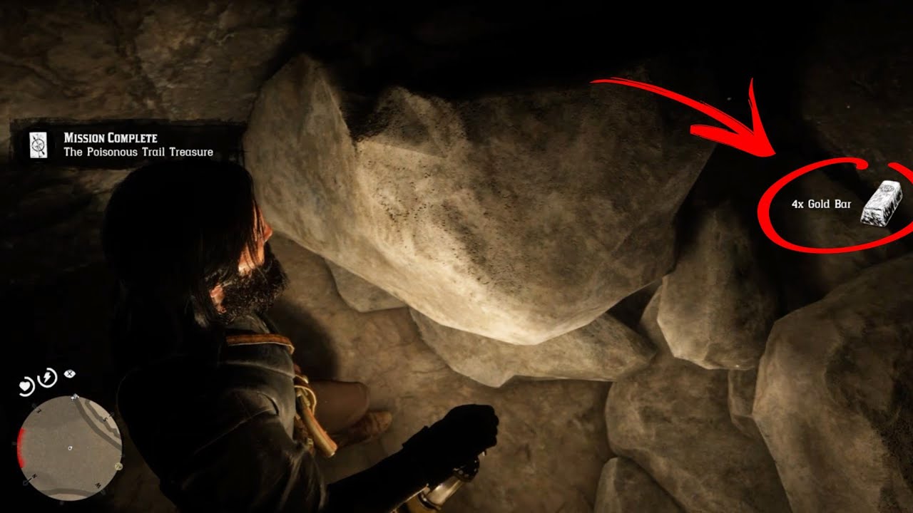Secret Cave With Full of Gold Bars - RDR2