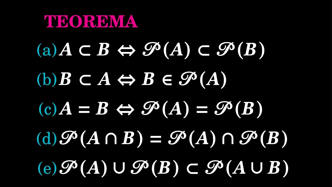 Teoría de Conjuntos: Lección 7 Conjunto potencia o conjunto de partes de un conjunto