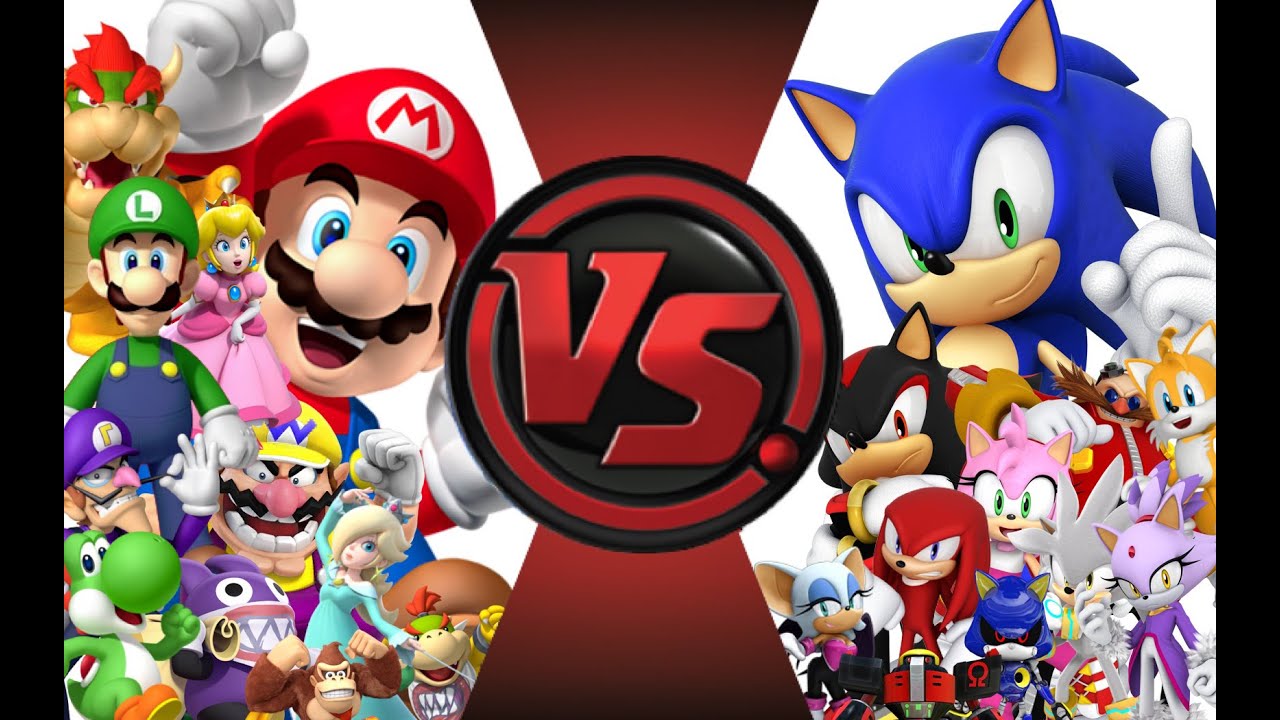MARIO vs SONIC! TOTAL WAR!! Cartoon Fight Club Episode 18