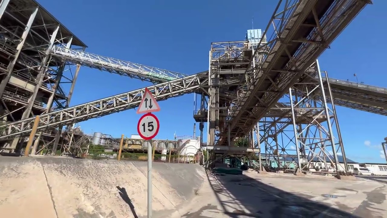 A clear day wandering a cement factory