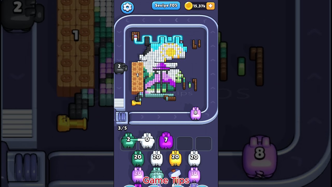 Pixel Flow level 705 Solution Walkthrough