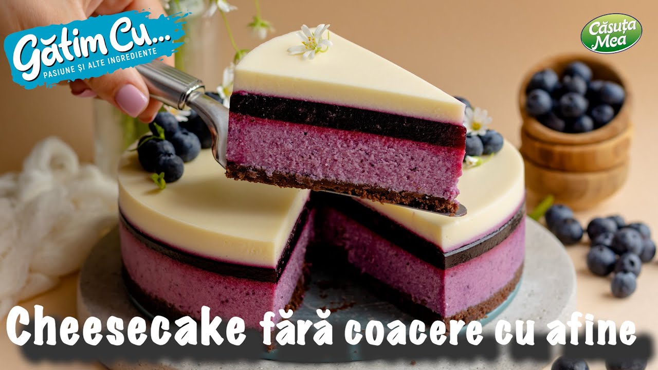 Cheesecake fără coacere cu afine