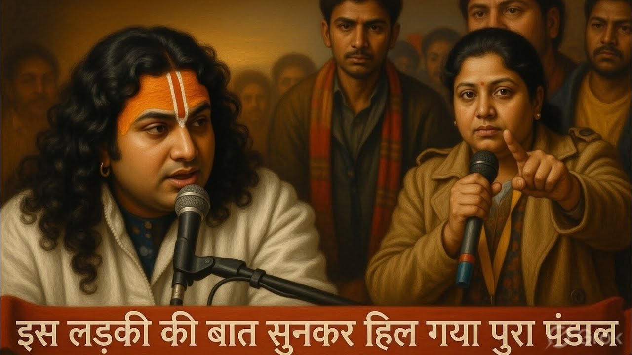 इस लडकी कि बात सुनकर हिल गया पुरा पंडाल ll anirudhacharyaji maharaj 