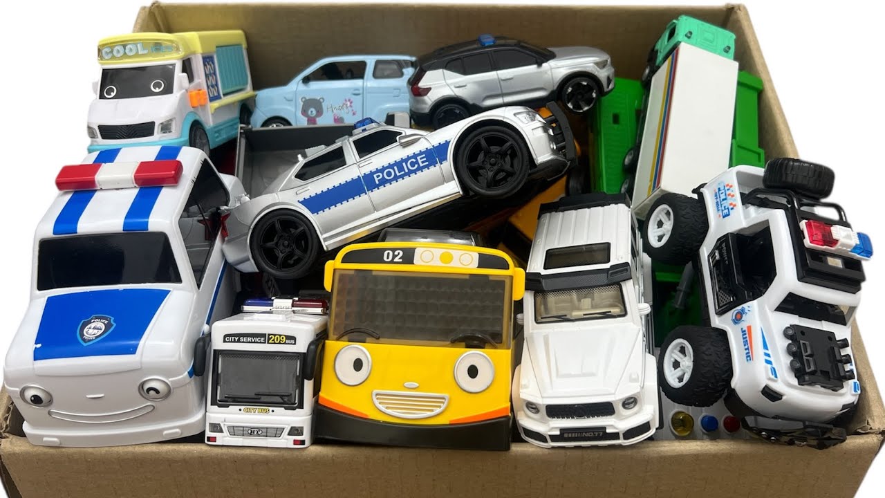 Police Car Toy Collection | Car Toys Running on the Slide