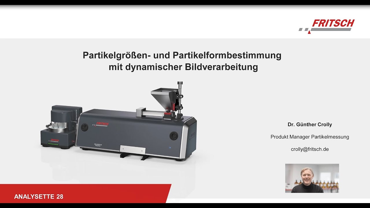 Partikelgr&ouml;&szlig;en- und Partikelformbestimmung mit dynamischer Bildverarbeitung