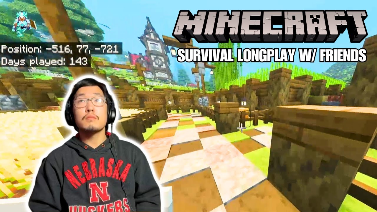 Minecraft Survival Longplay w/ Friends || Getting Levels, Enchanting, and Castle Building