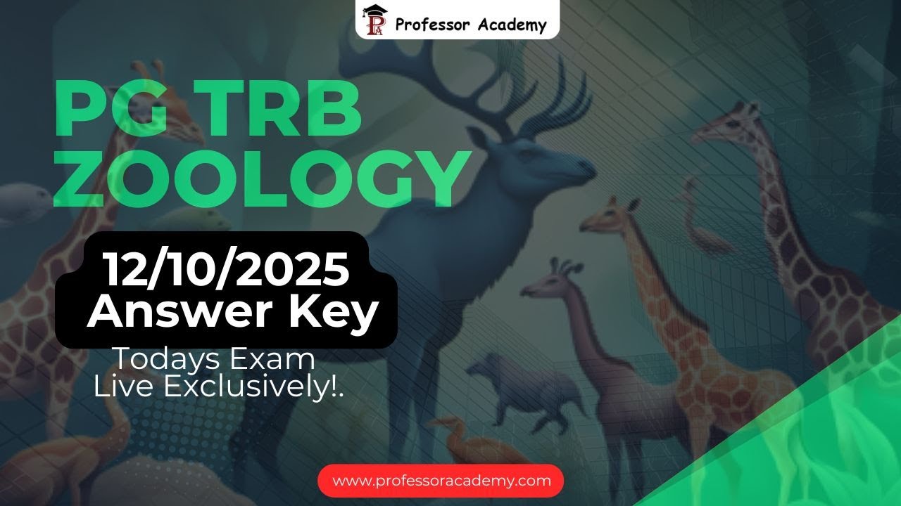 PG TRB Zoology | Answer Key | Live Exclusively!!!