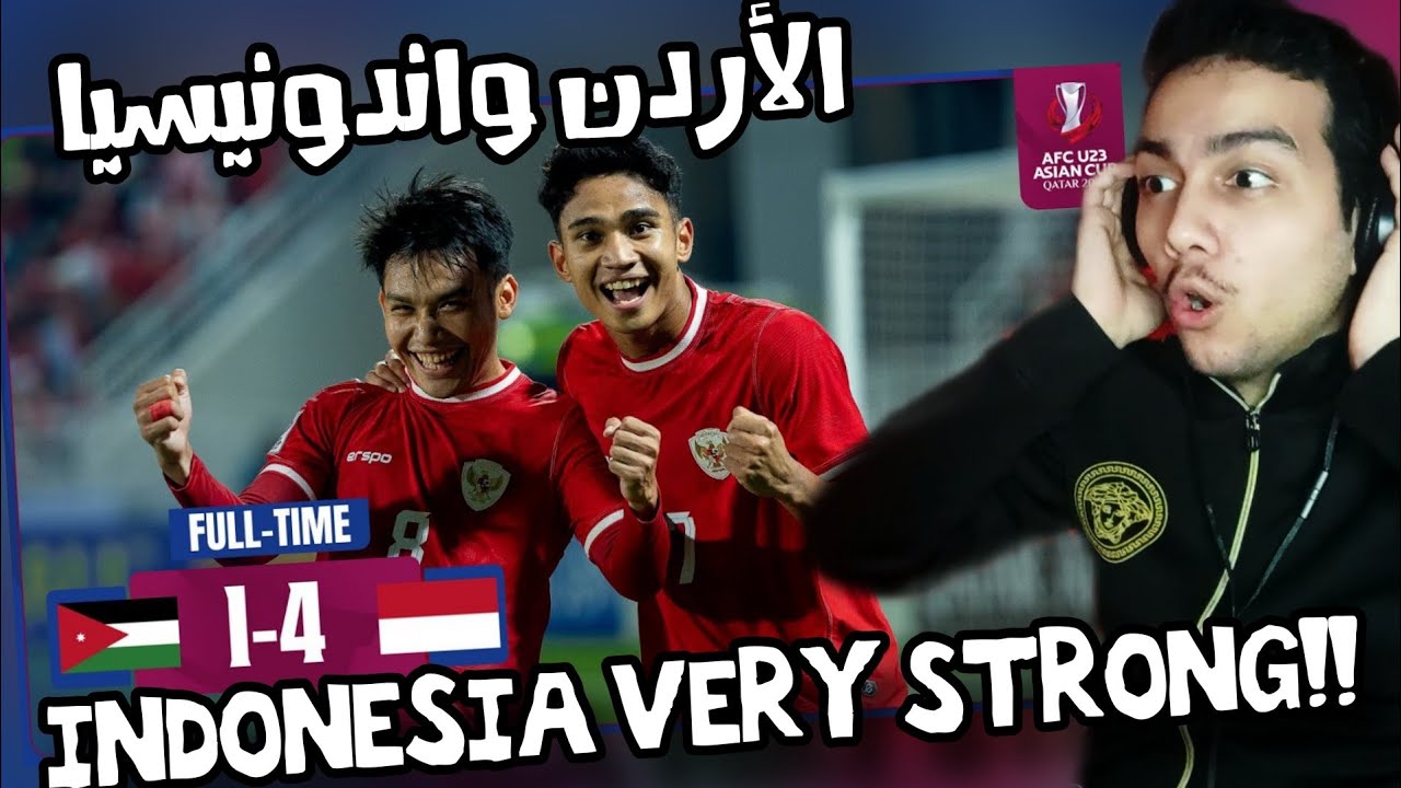ARAB react to / Jordan 1 - 4 Indonesia #AFCU23