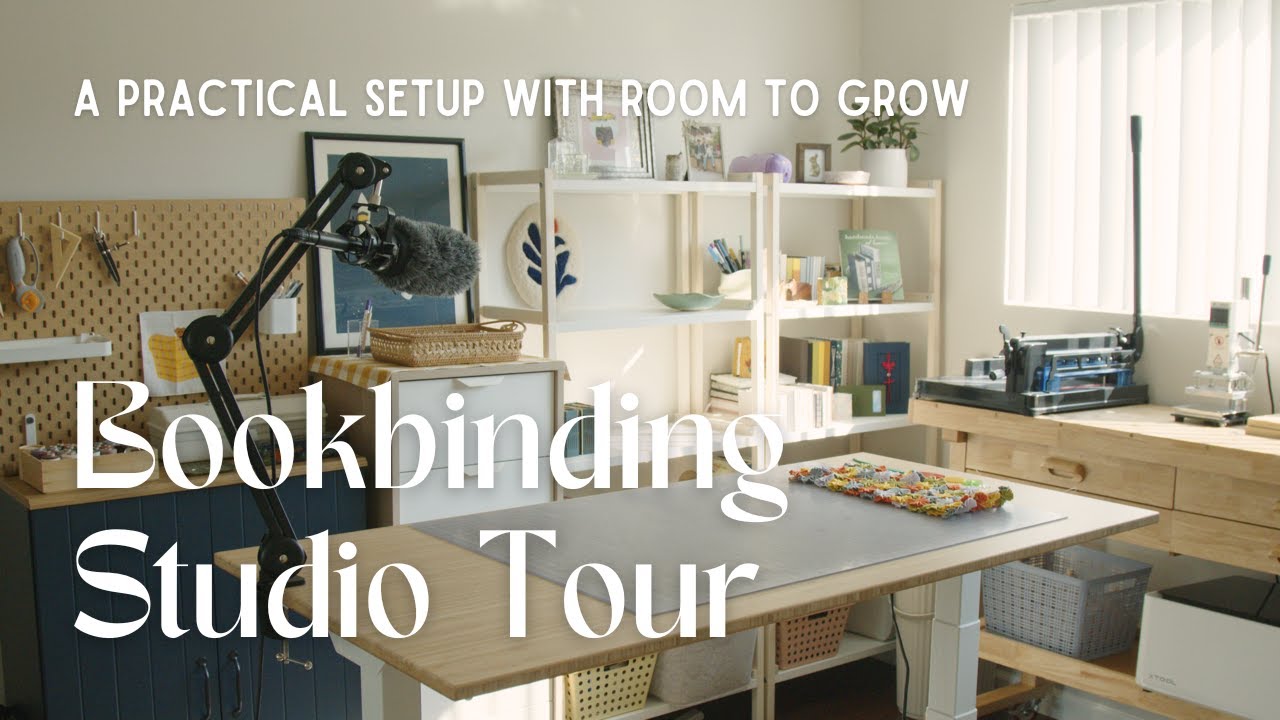 My new bookbinding studio setup 🏡 functional and space-efficient