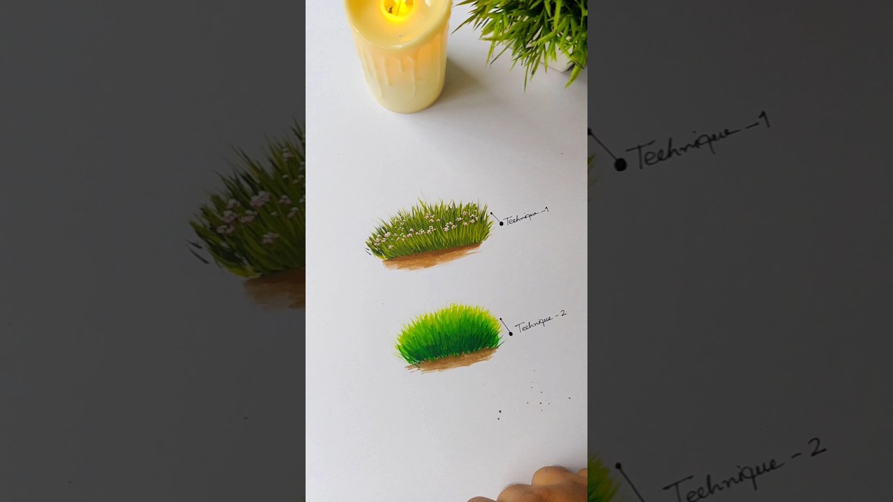🤯Easy way to draw Grass| poster colour painting tutorial Day-8 #shorts #postercolour #toutorial