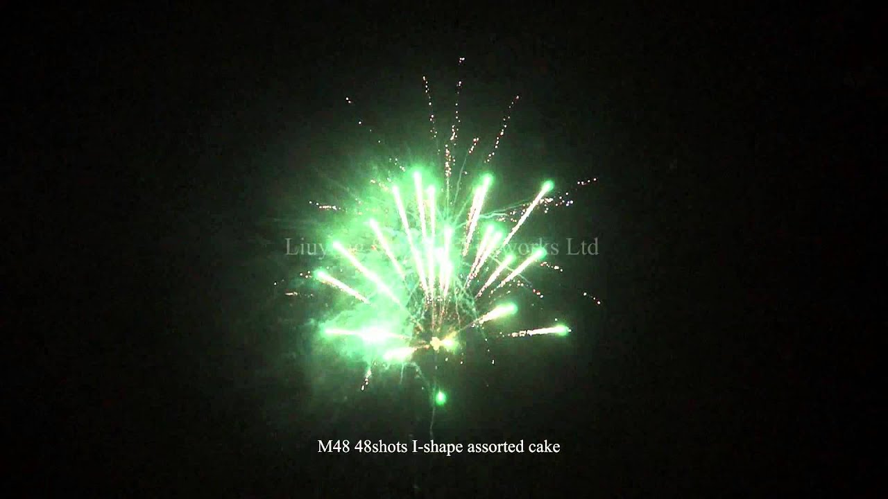 M48 0.8''-1''-1.2'' 48shots I shape assorted cake sales@slfireworks.com.cn