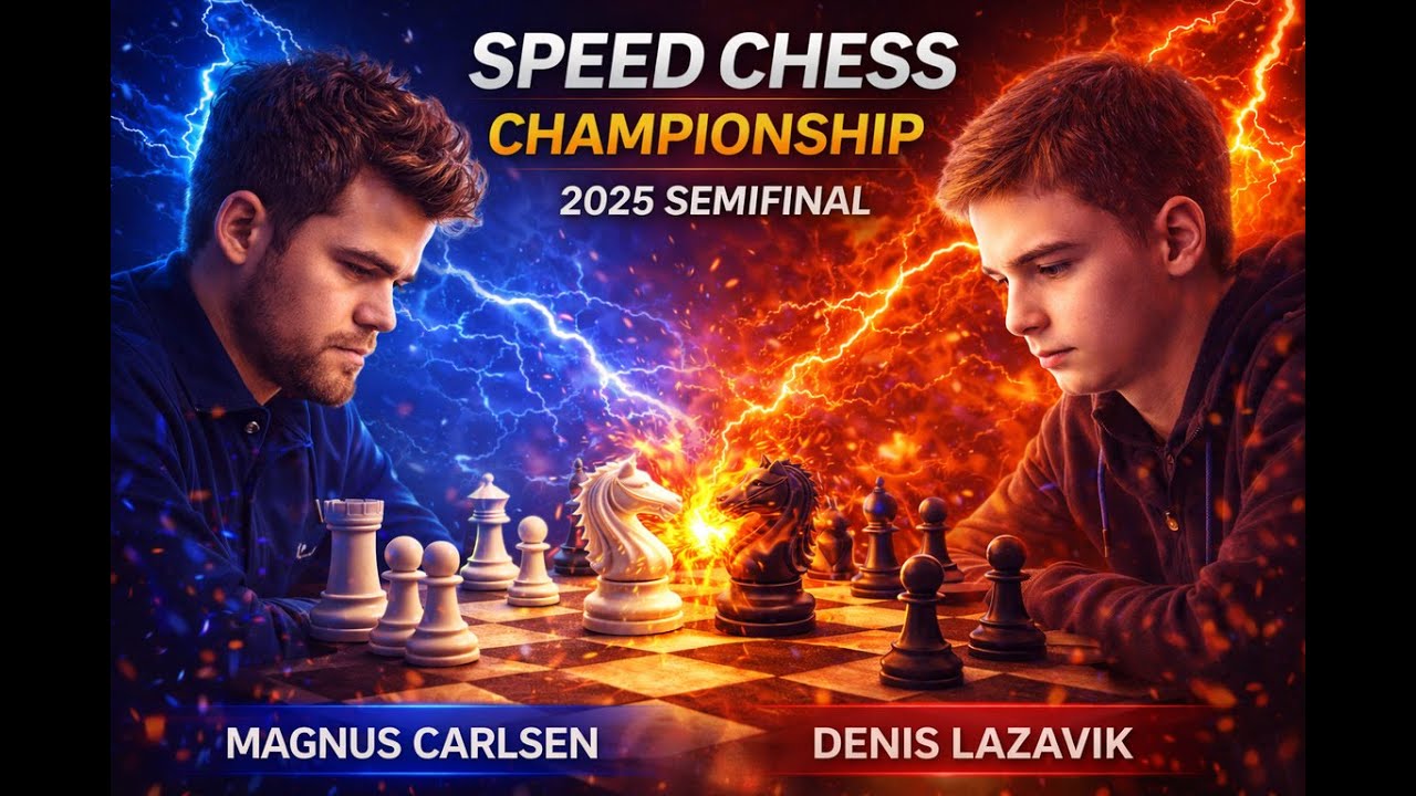 Speed Chess Championship 2025, Semifinal,  Magnus Carlsen -  Denis Lazavik