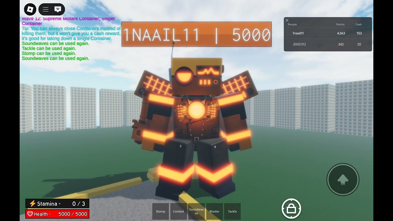 Finally playing with titan radio man in super container defense