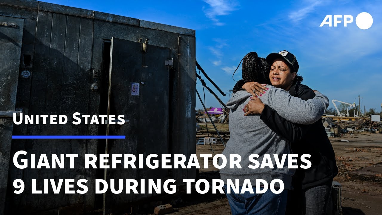 Giant refrigerator saves nine lives in tornado-hit US town | AFP