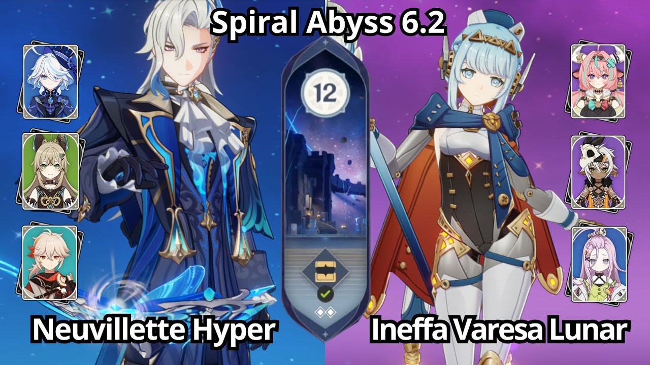 C0 Neuvillette Hypercarry & C0 Ineffa Varesa Lunar Charged -Spiral Abyss Floor 12 Genshin Impact 6.2