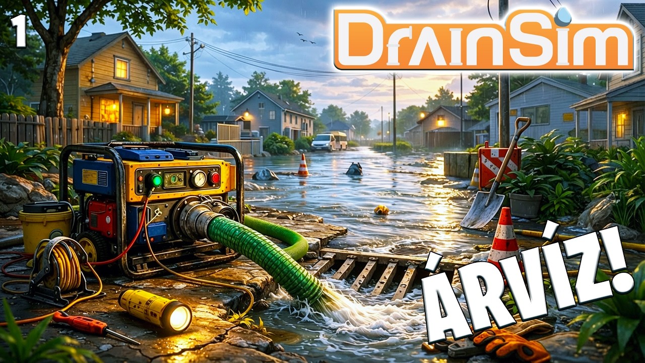 DrainSim LIVE #1 - Mindent elöntött a VÍZ! De én MEGOLDOM!