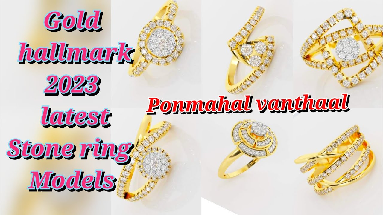 gold hallmark latest stone ring collections|@ponmahalvanthaal7946 #goldjewels #indianjewelrydesign