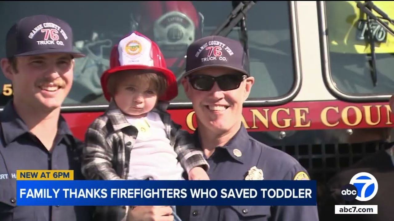 2-year-old boy reunited with OC firefighters who saved his life during choking incident