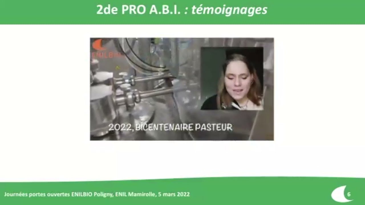 Bac pro bio-industries de transformation, JPO 2022, ENIL de Bourgogne-Franche-Comté